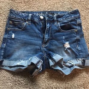 American Eagle Outfitters Blue High Waist Women Shorts